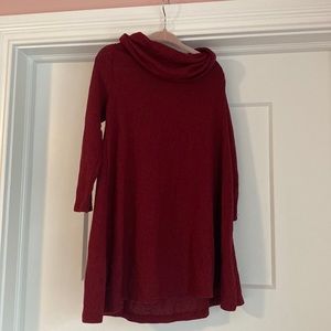 Toddler cowl neck sweater dress